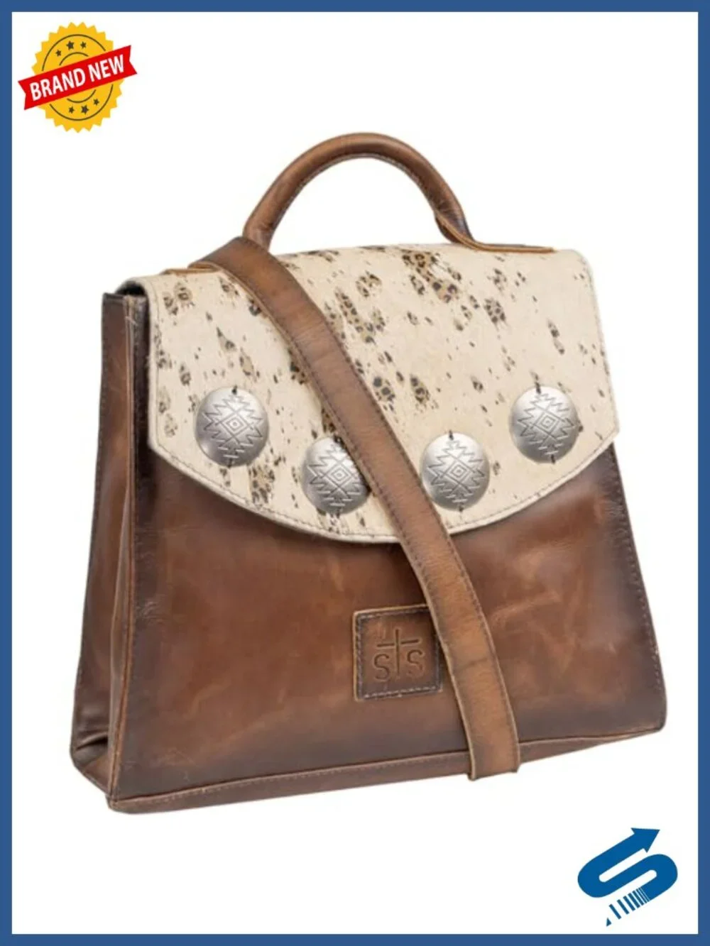 Convertible Backpack with Leather Lining, Western Style, Animal Print